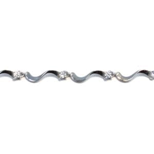Silver white stone bracelet with wavy claw setting