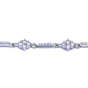 Silver white stone design bracelet with 4 large stones