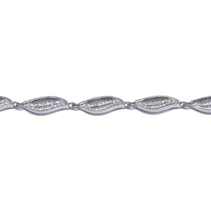 Silver white stone navette bracelet