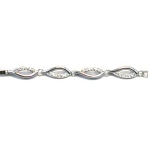 Silver white stone wave pattern bracelet
