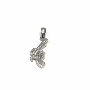 Pistol pendant with silver stones