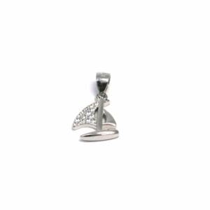 Silver stone sailing pendant