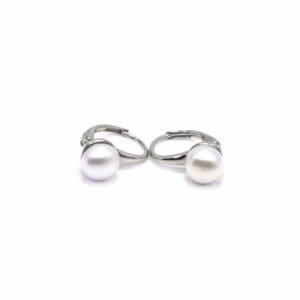 Silver beaded earrings with patent closure