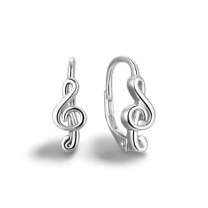 Silver Purple key earrings without stone with patent closure