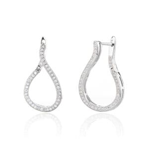 Twisted zirconia stone earrings