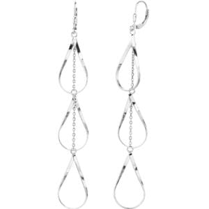Drop shaped hanging design earrings