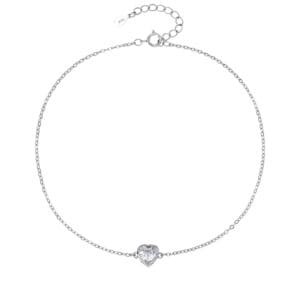 Herzförmiges Armband aus Zirkoniasteinen - 17+4 cm