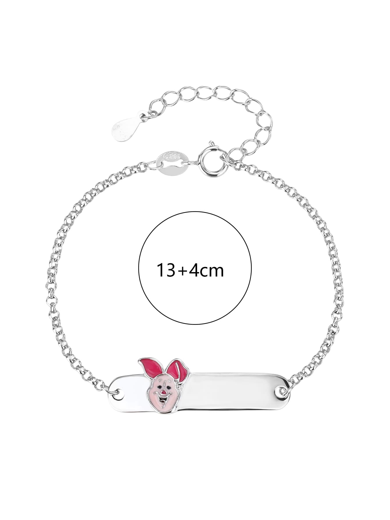Ezüst gyermek karkötő malackás figurával (13+4 cm)