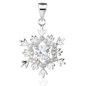 Snowflake pendant - AG 925 sterling silver, rhodium plated (without chain)